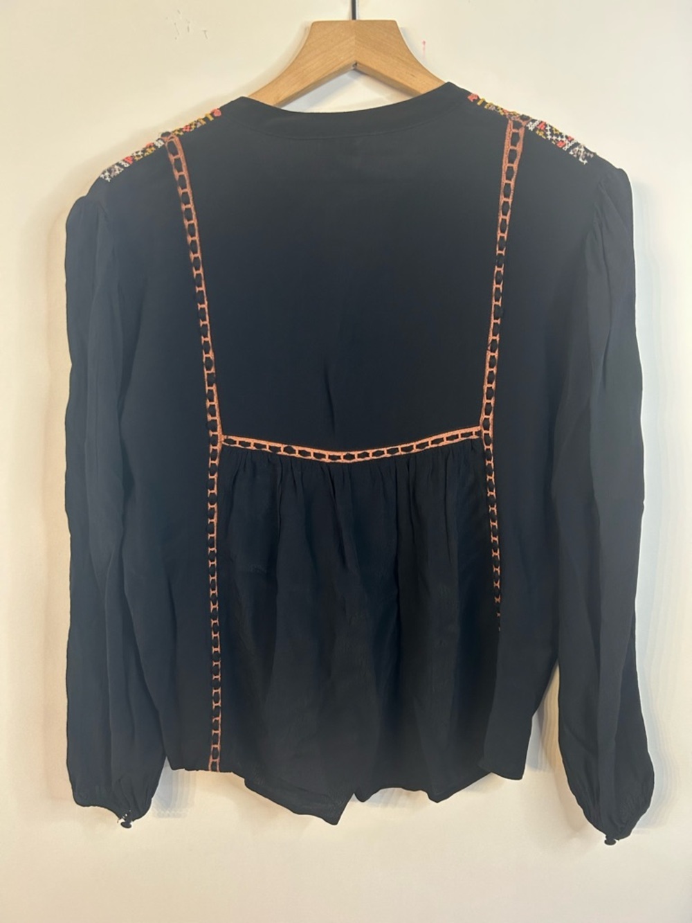 bl^nk London Women’s Black Lisi Embroidered Long Sleeve Blouse, Size Small - Picture 11 of 16